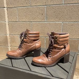 Brown Combat Heel boots